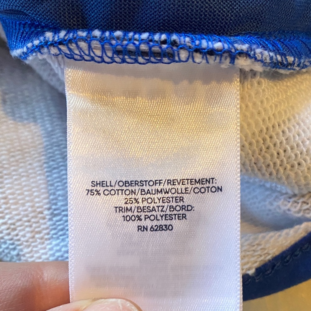 NWT Draper James Blue and White Gingham Crewneck Jacket- size kids XXL - 18-20 - Picture 5 of 7